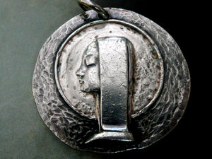 Vintage French Silver Elie Pellegrin Virgin Mary Medal
