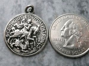 Vintage French Silver Saint George Medal