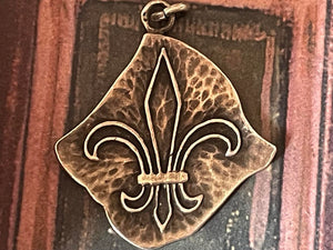 Vintage French Reyt Silver Fleur De Lys Pendant