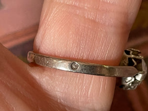 Vintage French Crystal and Silver Ring