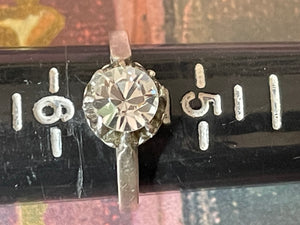 Vintage French Crystal and Silver Ring