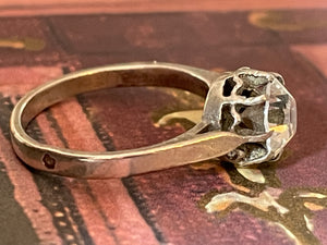 Vintage French Crystal and Silver Ring