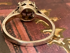 Vintage French Crystal and Silver Ring