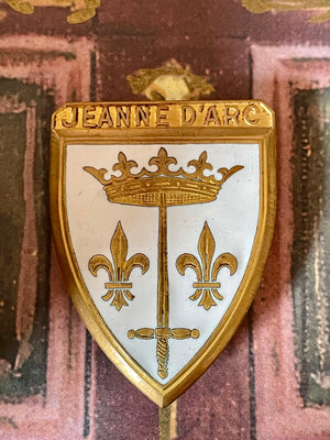 Vintage French Enamel Joan of Arc Brooch