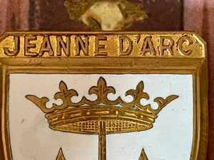 Vintage French Enamel Joan of Arc Brooch