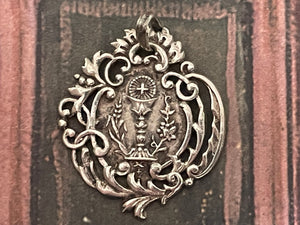 Antique French Silver Holy Communion Medal