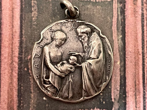 Antique French Silver Baptism Medal