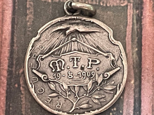 Antique French Silver Baptism Medal