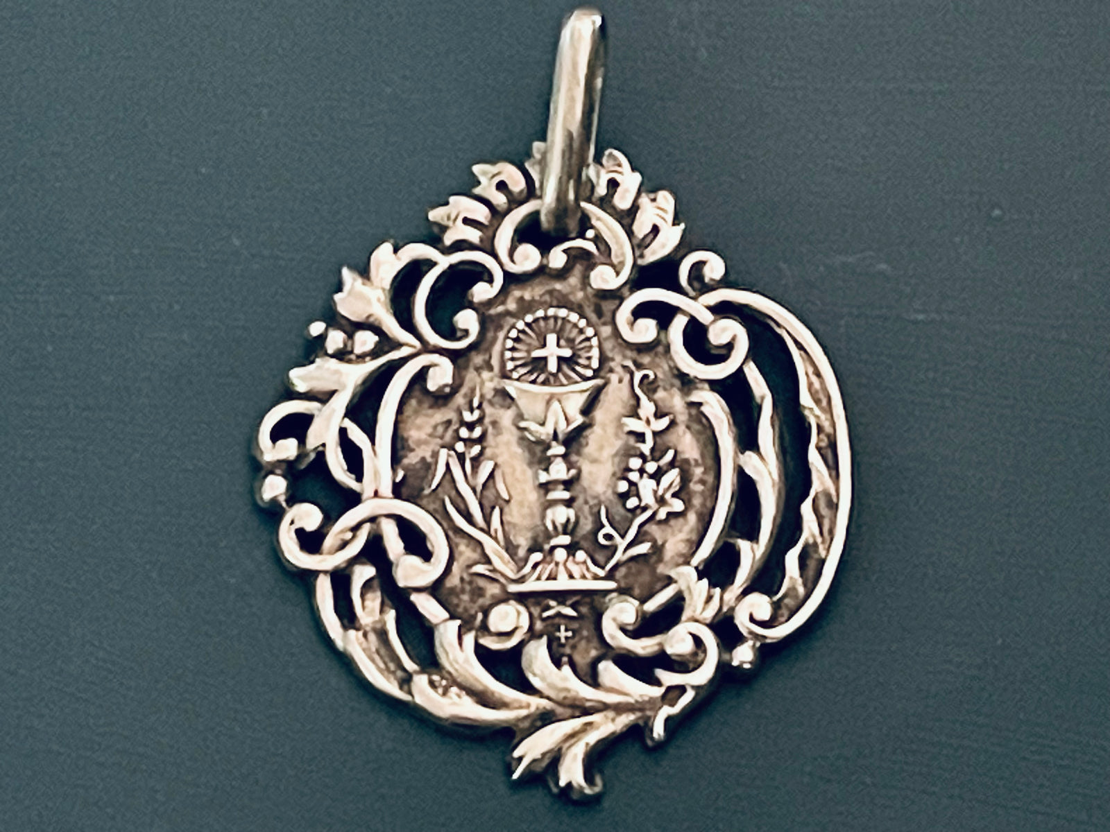 Antique French Silver Holy Communion Medal