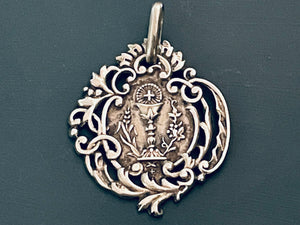 Antique French Silver Holy Communion Medal