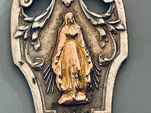 Antique French Silver and Gold Our Lady of Grace Medal