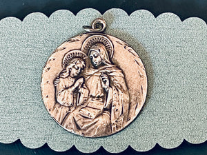Vintage Sterling Silver Saint Anne Medal