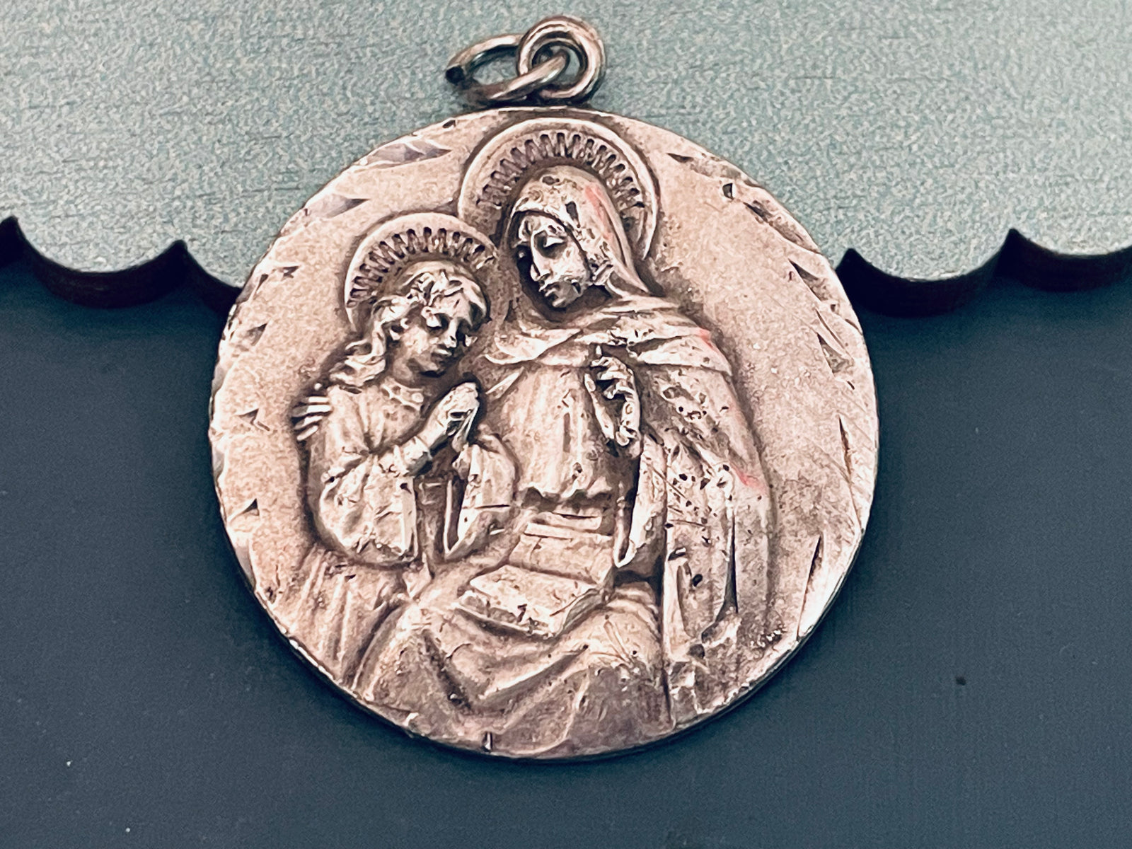 Vintage Sterling Silver Saint Anne Medal