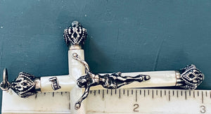 Antique French Silver and Mother of Pearl Crucifix