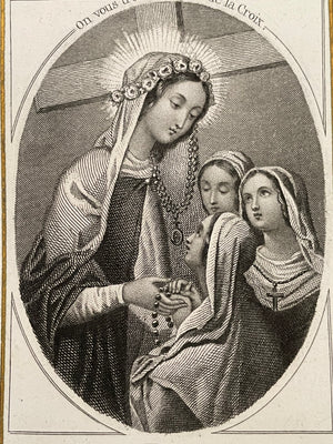 Antique French Child of Mary Paper Lace Holy Card