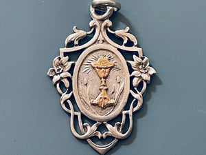 Vintage French Silver and Gold Communion Medal