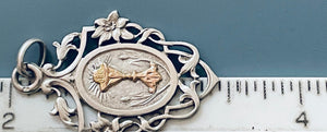 Vintage French Silver and Gold Communion Medal