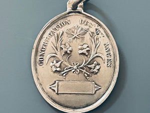 Vintage French Silver Guardian Angel Medal
