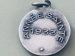 Vintage French 1933 Holy Year Medal of Jesus Crowned with Thorns, Face of Jesus Medal, Ecce Homo Medal
