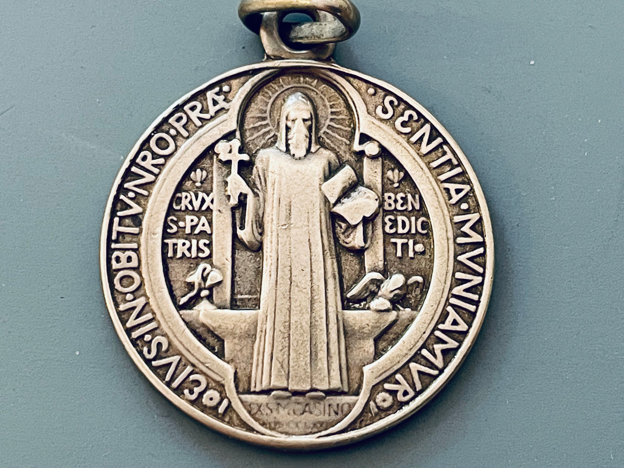 Vintage French Silver Saint Benedict Medal