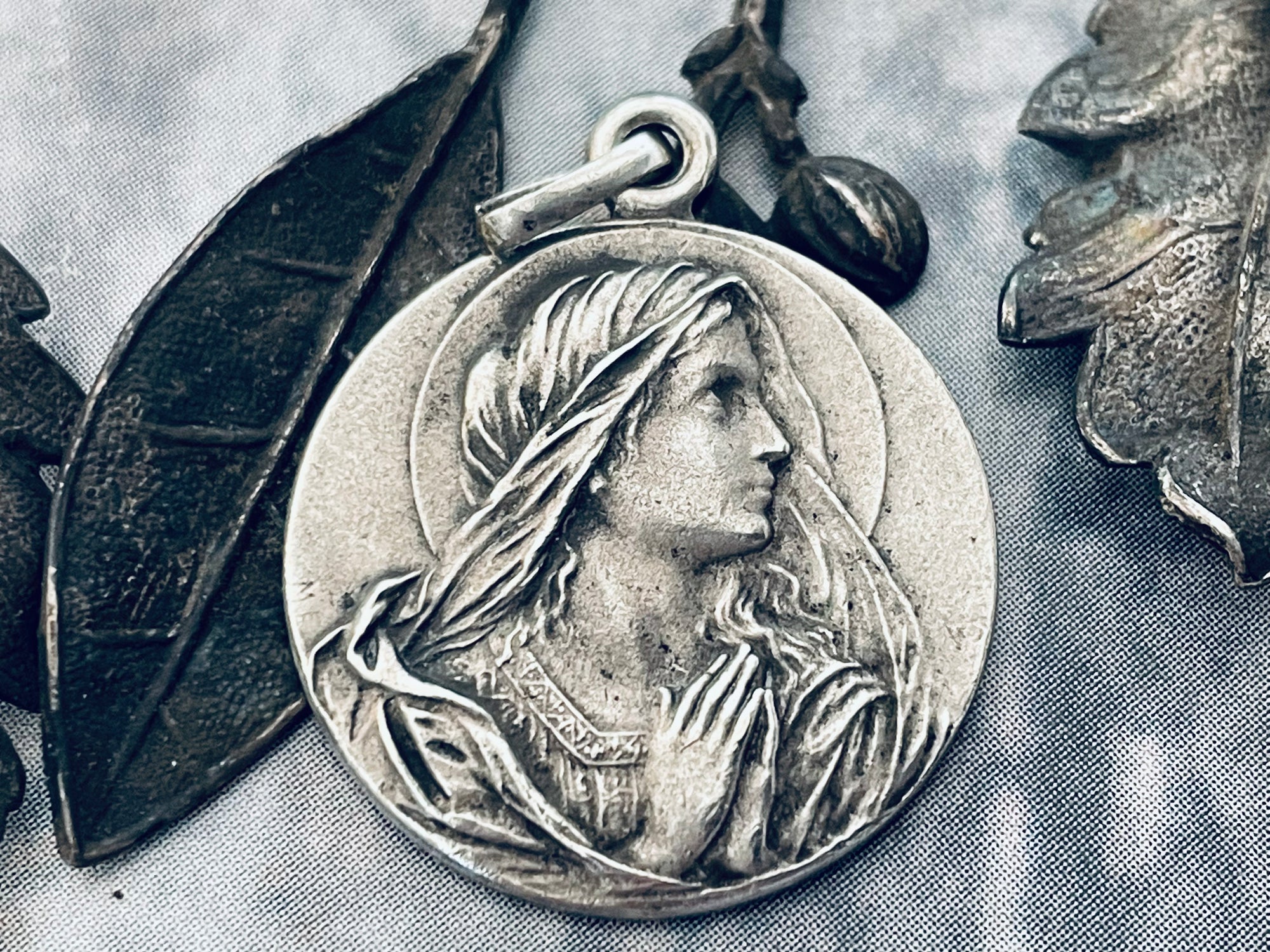 Vintage French Virgin Mary Medal
