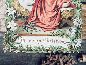 Vintage Christmas Nativity Holy Card