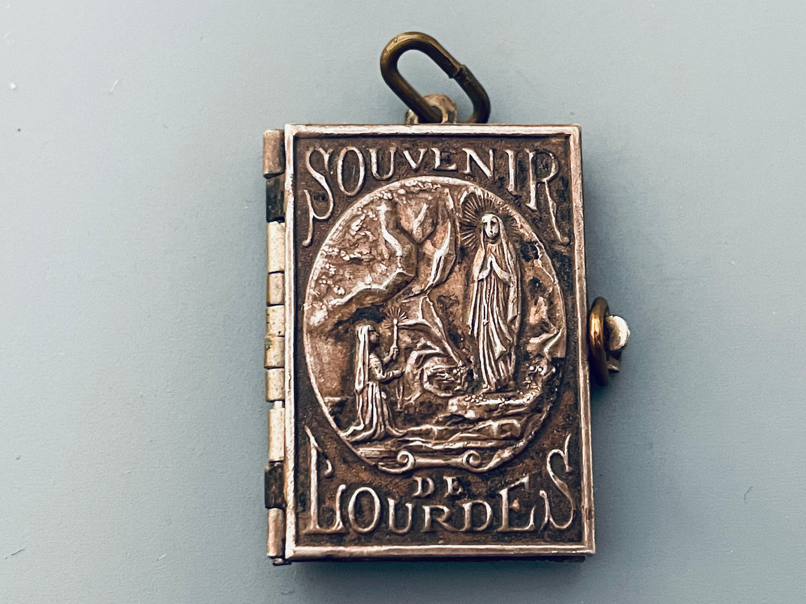 Vintage French Lourdes Book Locket