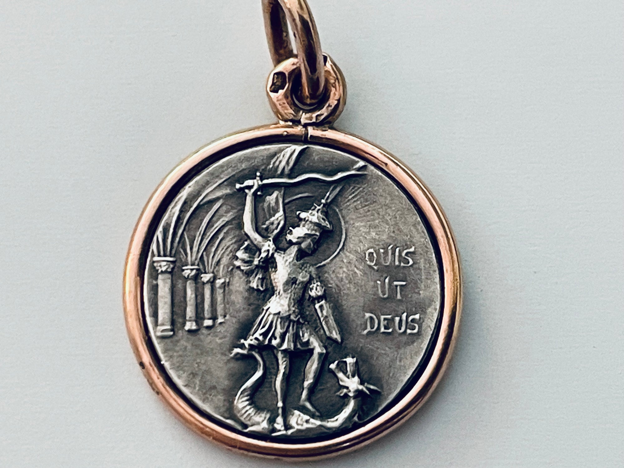Vintage French Saint Michael Medal
