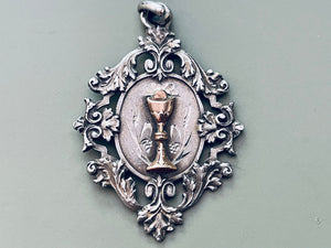Vintage French Silver and Gold Communion Medal