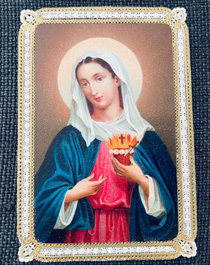 Antique Immaculate Heart of Mary Holy Card