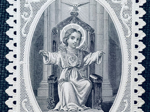 Antique Child Jesus, Light of Confessors Paper Lace  Holy Card