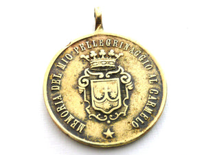 Antique BVM Del Carmine Medal, Our Lady of Mount Carmel Medal