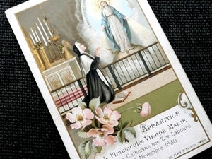 Antique French Miraculous Medal Holy Card
