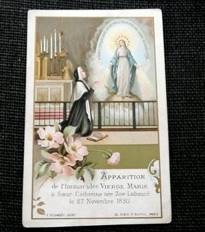Antique French Miraculous Medal Holy Card