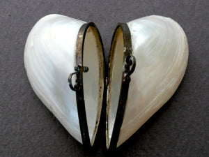 Antique French Shell Heart Shaped Rosary Case