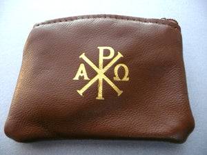 Brown Leather Rosary Case