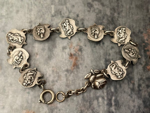 Vintage French Saint Christopher and Virgin Mary Bracelet