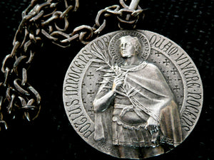 Large French Saint Maurice Medal, Necklace, L Tricard French Silver Medal