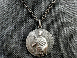 Large French Saint Maurice Medal, Necklace, L Tricard French Silver Medal