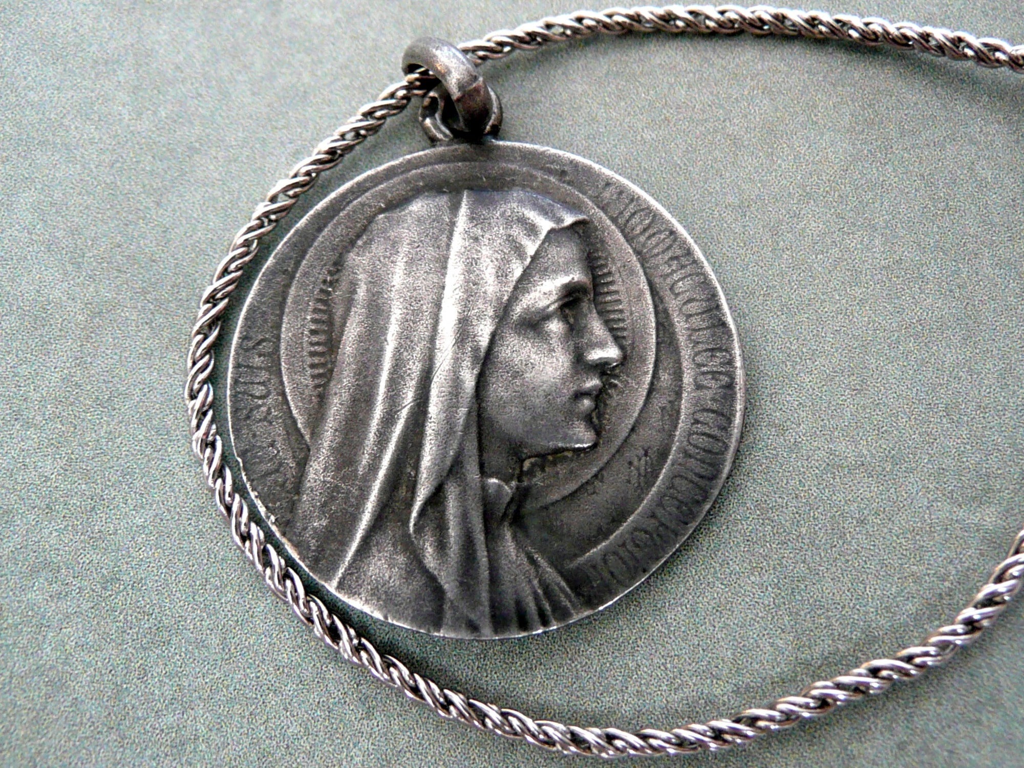 Vintage French Immaculate Conception Medal by L Tricard