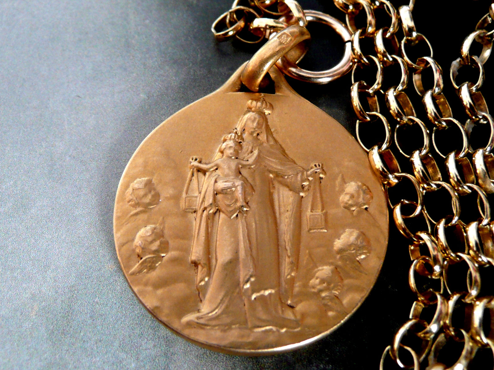 GRACE -Sacred Heart of Jesus And Our Lady Of Mount Carmel Scapular Medal-  Gaby Ray Jewelry Florida