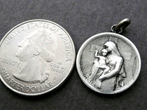 Vintage French Mary and Jesus Silver Medal