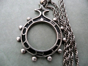 Vintage French Silver Rosary Ring Necklace