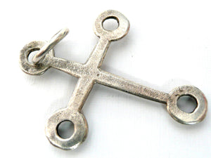 Vintage French Silver Rustic Cross