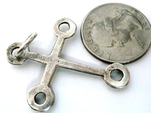 Vintage French Silver Rustic Cross