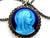 Virgin Mary Necklace - Vintage French Silver, Marcasite and Blue Enamel Medal