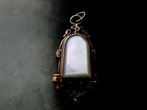 Vintage or Antique French Silver and Mother of Pearl Locket