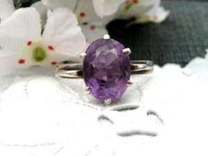 Vintage Silver and Violet Ring from France