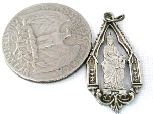 Antique French Silver Saint Anne Medal