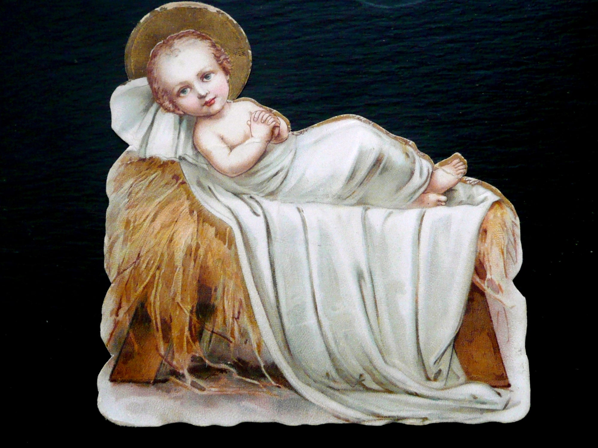 Vintage German Baby Jesus Christmas Holy Card